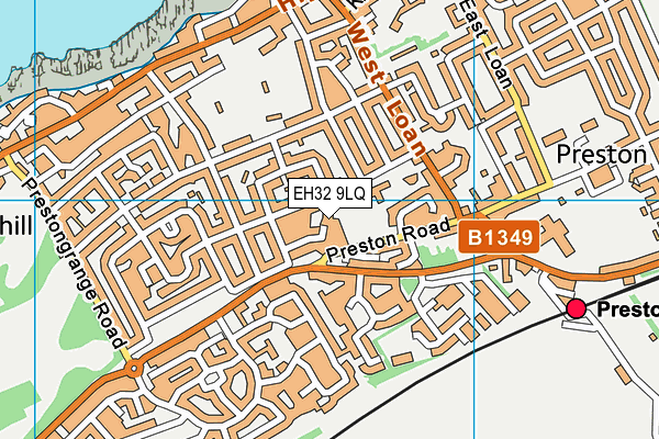 EH32 9LQ map - OS VectorMap District (Ordnance Survey) EH32 9LQ map - OS VectorMap District (Ordnance Survey)