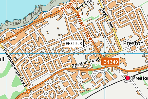 EH32 9LR map - OS VectorMap District (Ordnance Survey) EH32 9LR map - OS VectorMap District (Ordnance Survey)