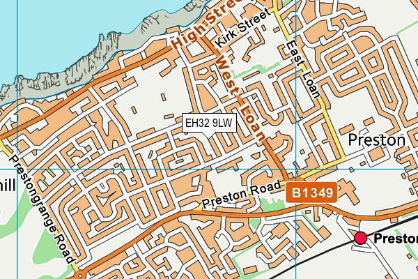 EH32 9LW map - OS VectorMap District (Ordnance Survey) EH32 9LW map - OS VectorMap District (Ordnance Survey)