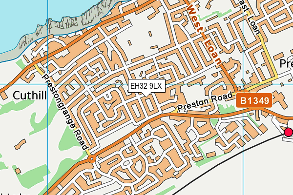 EH32 9LX map - OS VectorMap District (Ordnance Survey) EH32 9LX map - OS VectorMap District (Ordnance Survey)