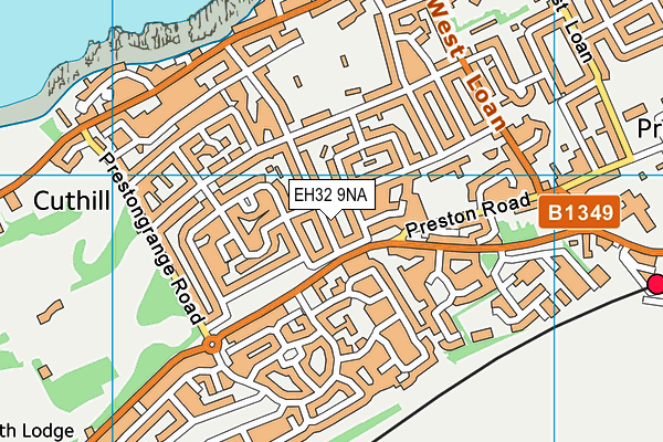 EH32 9NA map - OS VectorMap District (Ordnance Survey) EH32 9NA map - OS VectorMap District (Ordnance Survey)