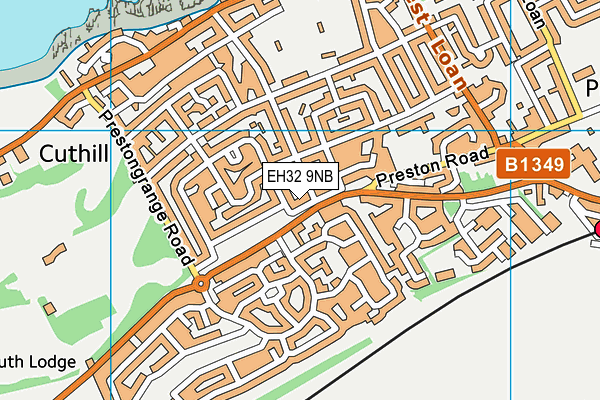 EH32 9NB map - OS VectorMap District (Ordnance Survey)