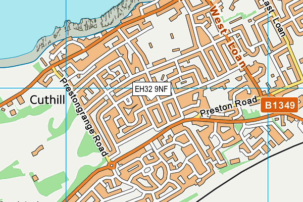 EH32 9NF map - OS VectorMap District (Ordnance Survey) EH32 9NF map - OS VectorMap District (Ordnance Survey)