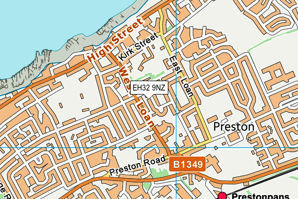 EH32 9NZ map - OS VectorMap District (Ordnance Survey) EH32 9NZ map - OS VectorMap District (Ordnance Survey)