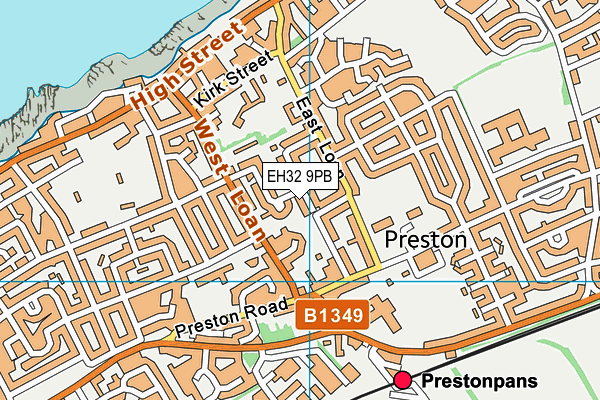 EH32 9PB map - OS VectorMap District (Ordnance Survey) EH32 9PB map - OS VectorMap District (Ordnance Survey)