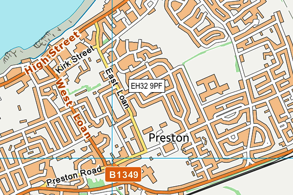 EH32 9PF map - OS VectorMap District (Ordnance Survey) EH32 9PF map - OS VectorMap District (Ordnance Survey)