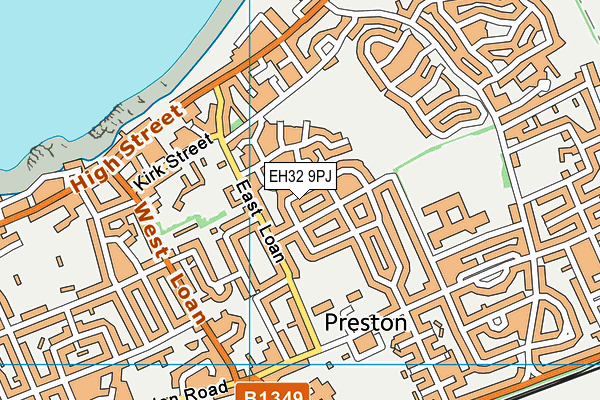 EH32 9PJ map - OS VectorMap District (Ordnance Survey) EH32 9PJ map - OS VectorMap District (Ordnance Survey)