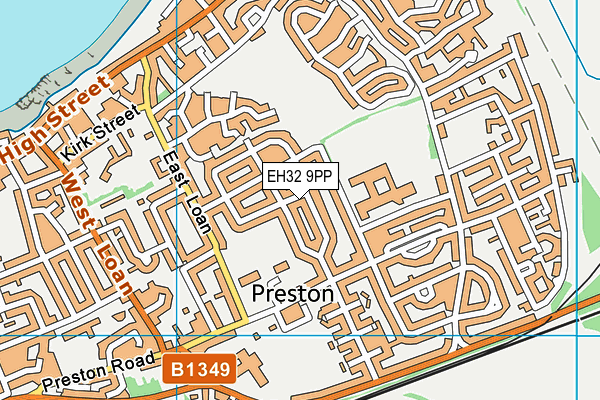 EH32 9PP map - OS VectorMap District (Ordnance Survey) EH32 9PP map - OS VectorMap District (Ordnance Survey)