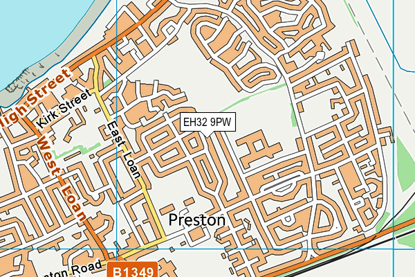 EH32 9PW map - OS VectorMap District (Ordnance Survey) EH32 9PW map - OS VectorMap District (Ordnance Survey)