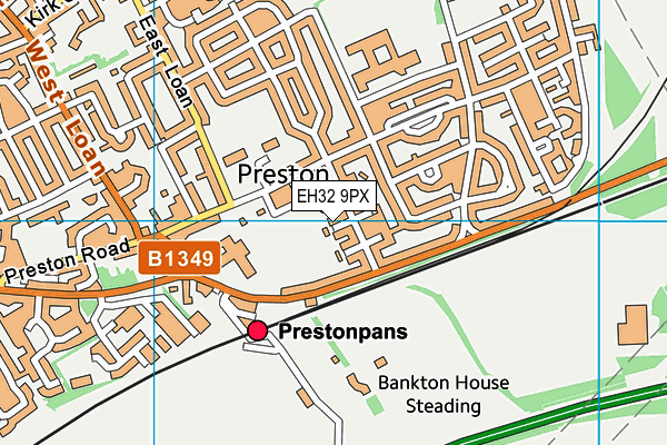 EH32 9PX map - OS VectorMap District (Ordnance Survey) EH32 9PX map - OS VectorMap District (Ordnance Survey)