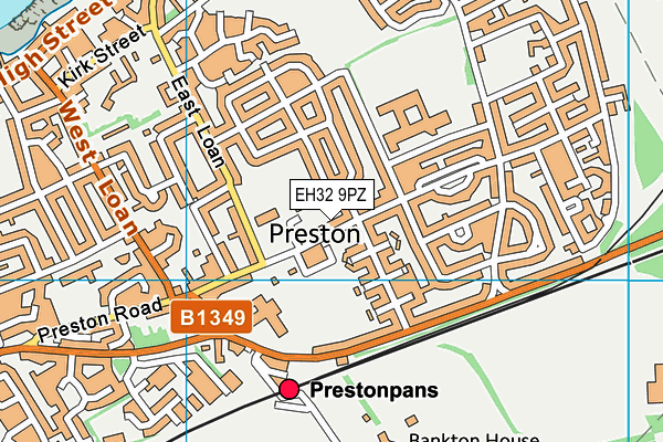 EH32 9PZ map - OS VectorMap District (Ordnance Survey) EH32 9PZ map - OS VectorMap District (Ordnance Survey)