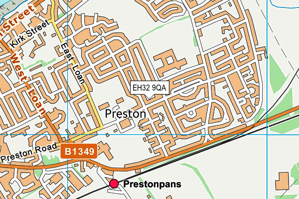 EH32 9QA map - OS VectorMap District (Ordnance Survey) EH32 9QA map - OS VectorMap District (Ordnance Survey)