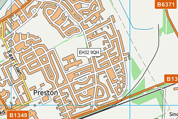 EH32 9QH map - OS VectorMap District (Ordnance Survey) EH32 9QH map - OS VectorMap District (Ordnance Survey)