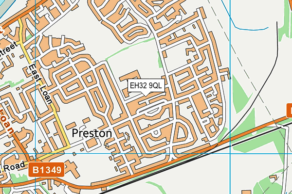 EH32 9QL map - OS VectorMap District (Ordnance Survey) EH32 9QL map - OS VectorMap District (Ordnance Survey)