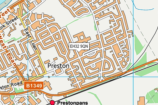 EH32 9QN map - OS VectorMap District (Ordnance Survey) EH32 9QN map - OS VectorMap District (Ordnance Survey)