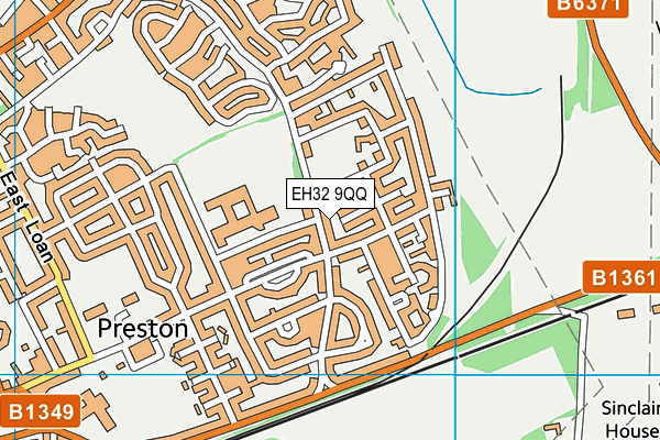 EH32 9QQ map - OS VectorMap District (Ordnance Survey) EH32 9QQ map - OS VectorMap District (Ordnance Survey)