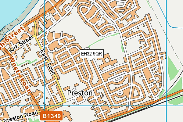 EH32 9QR map - OS VectorMap District (Ordnance Survey) EH32 9QR map - OS VectorMap District (Ordnance Survey)