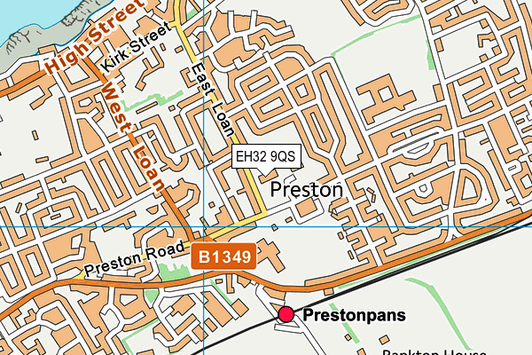 EH32 9QS map - OS VectorMap District (Ordnance Survey) EH32 9QS map - OS VectorMap District (Ordnance Survey)