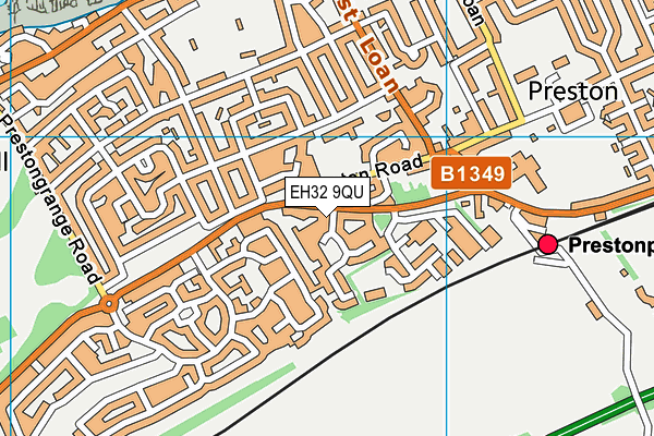 EH32 9QU map - OS VectorMap District (Ordnance Survey) EH32 9QU map - OS VectorMap District (Ordnance Survey)