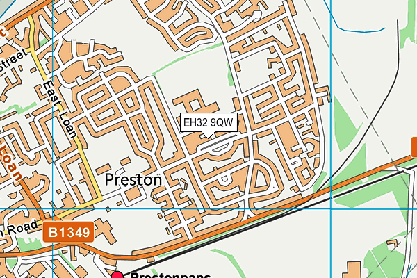 EH32 9QW map - OS VectorMap District (Ordnance Survey) EH32 9QW map - OS VectorMap District (Ordnance Survey)