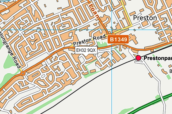 EH32 9QX map - OS VectorMap District (Ordnance Survey) EH32 9QX map - OS VectorMap District (Ordnance Survey)