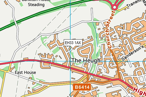 EH33 1AX map - OS VectorMap District (Ordnance Survey) EH33 1AX map - OS VectorMap District (Ordnance Survey)
