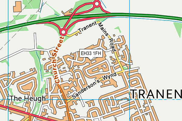 EH33 1FH map - OS VectorMap District (Ordnance Survey)