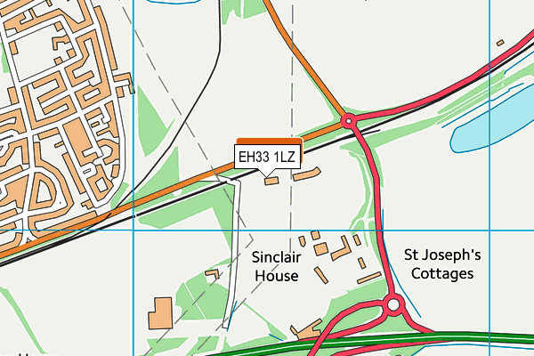 EH33 1LZ map - OS VectorMap District (Ordnance Survey)