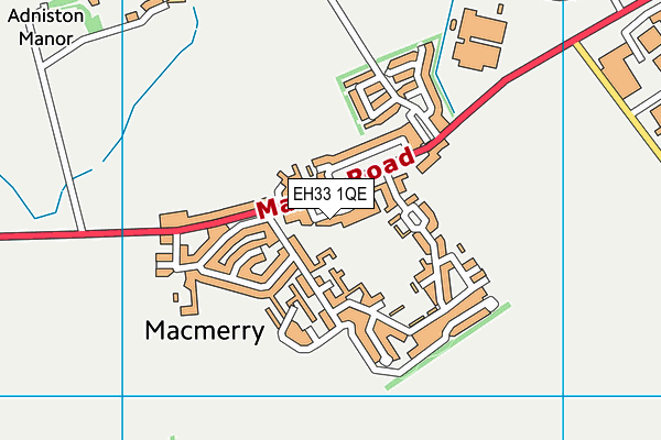 EH33 1QE map - OS VectorMap District (Ordnance Survey) EH33 1QE map - OS VectorMap District (Ordnance Survey)