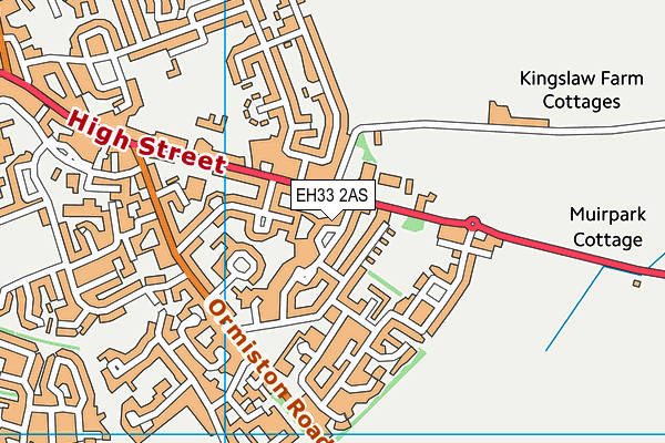 EH33 2AS map - OS VectorMap District (Ordnance Survey)