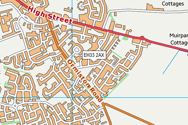 EH33 2AX map - OS VectorMap District (Ordnance Survey) EH33 2AX map - OS VectorMap District (Ordnance Survey)