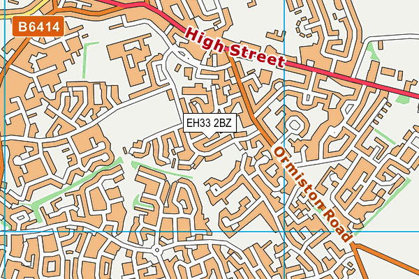 EH33 2BZ map - OS VectorMap District (Ordnance Survey)