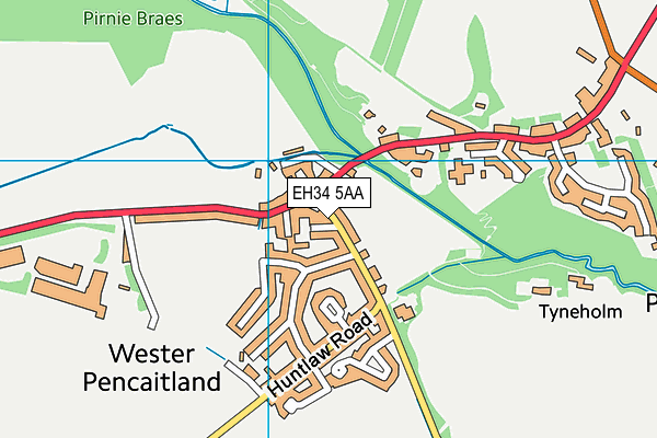 EH34 5AA map - OS VectorMap District (Ordnance Survey) EH34 5AA map - OS VectorMap District (Ordnance Survey)