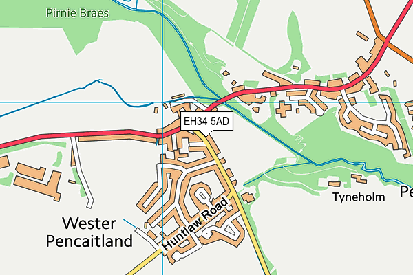 EH34 5AD map - OS VectorMap District (Ordnance Survey) EH34 5AD map - OS VectorMap District (Ordnance Survey)