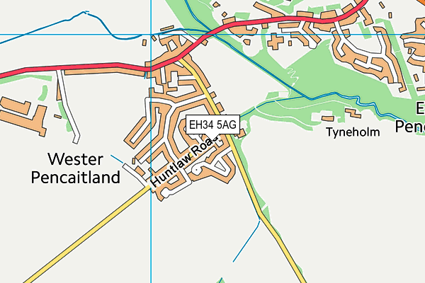 EH34 5AG map - OS VectorMap District (Ordnance Survey) EH34 5AG map - OS VectorMap District (Ordnance Survey)