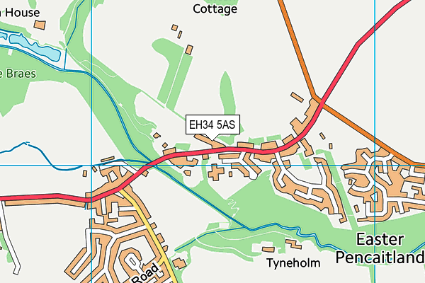 EH34 5AS map - OS VectorMap District (Ordnance Survey) EH34 5AS map - OS VectorMap District (Ordnance Survey)