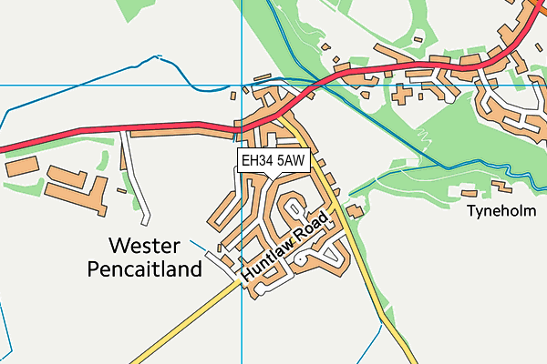 EH34 5AW map - OS VectorMap District (Ordnance Survey) EH34 5AW map - OS VectorMap District (Ordnance Survey)