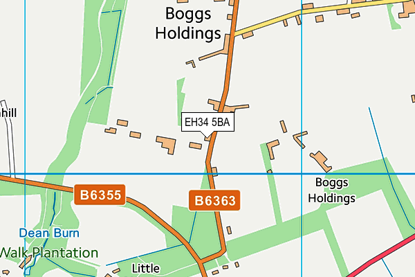 EH34 5BA map - OS VectorMap District (Ordnance Survey) EH34 5BA map - OS VectorMap District (Ordnance Survey)