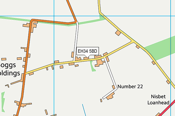 EH34 5BD map - OS VectorMap District (Ordnance Survey) EH34 5BD map - OS VectorMap District (Ordnance Survey)
