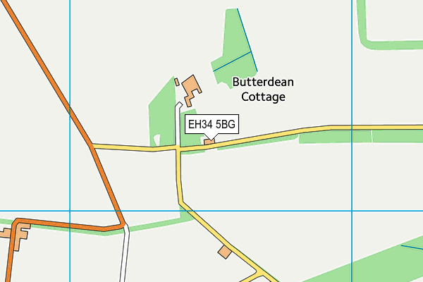 EH34 5BG map - OS VectorMap District (Ordnance Survey) EH34 5BG map - OS VectorMap District (Ordnance Survey)