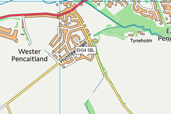 EH34 5BL map - OS VectorMap District (Ordnance Survey) EH34 5BL map - OS VectorMap District (Ordnance Survey)