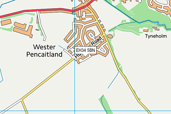 EH34 5BN map - OS VectorMap District (Ordnance Survey) EH34 5BN map - OS VectorMap District (Ordnance Survey)