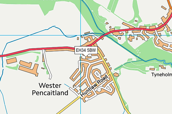 EH34 5BW map - OS VectorMap District (Ordnance Survey) EH34 5BW map - OS VectorMap District (Ordnance Survey)