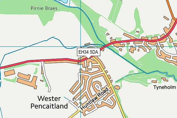 EH34 5DA map - OS VectorMap District (Ordnance Survey) EH34 5DA map - OS VectorMap District (Ordnance Survey)
