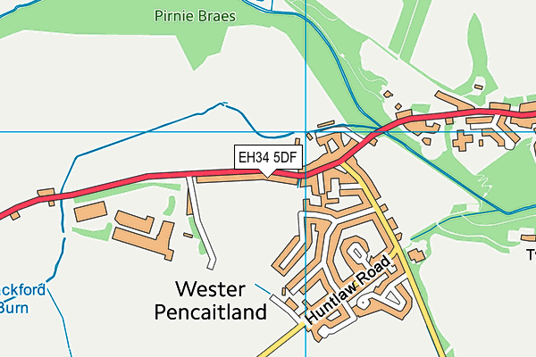 EH34 5DF map - OS VectorMap District (Ordnance Survey) EH34 5DF map - OS VectorMap District (Ordnance Survey)