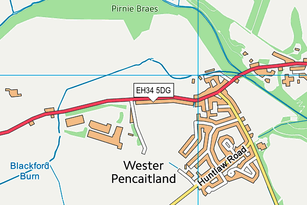 EH34 5DG map - OS VectorMap District (Ordnance Survey) EH34 5DG map - OS VectorMap District (Ordnance Survey)