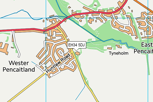 EH34 5DJ map - OS VectorMap District (Ordnance Survey) EH34 5DJ map - OS VectorMap District (Ordnance Survey)