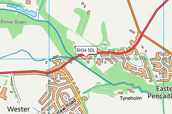 EH34 5DL map - OS VectorMap District (Ordnance Survey) EH34 5DL map - OS VectorMap District (Ordnance Survey)