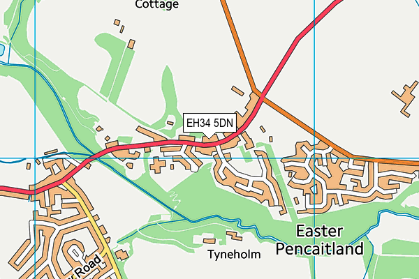 EH34 5DN map - OS VectorMap District (Ordnance Survey) EH34 5DN map - OS VectorMap District (Ordnance Survey)