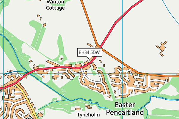 EH34 5DW map - OS VectorMap District (Ordnance Survey) EH34 5DW map - OS VectorMap District (Ordnance Survey)